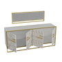 Hanah Home Polka Aynali - Blanco y Dorado